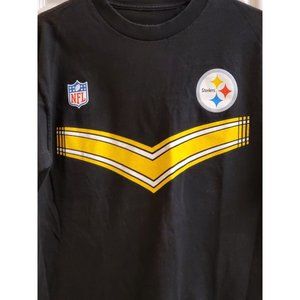 Reebock NFL Pittsburgh Steelers Long Sleeve Black And Yellow Shirt Size Medium